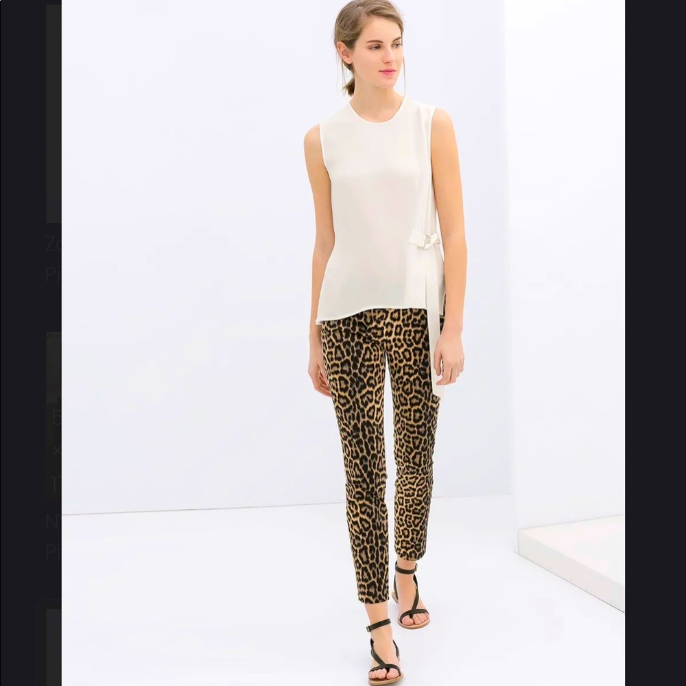 Zara pull up animal print pants
